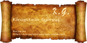 Königstein Györgyi névjegykártya